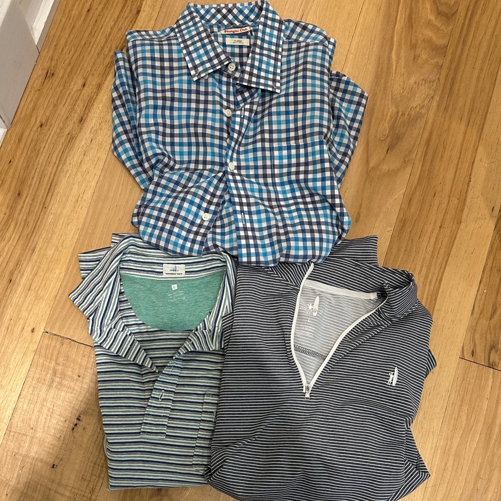 Men's Checkered and Striped Shirts Set